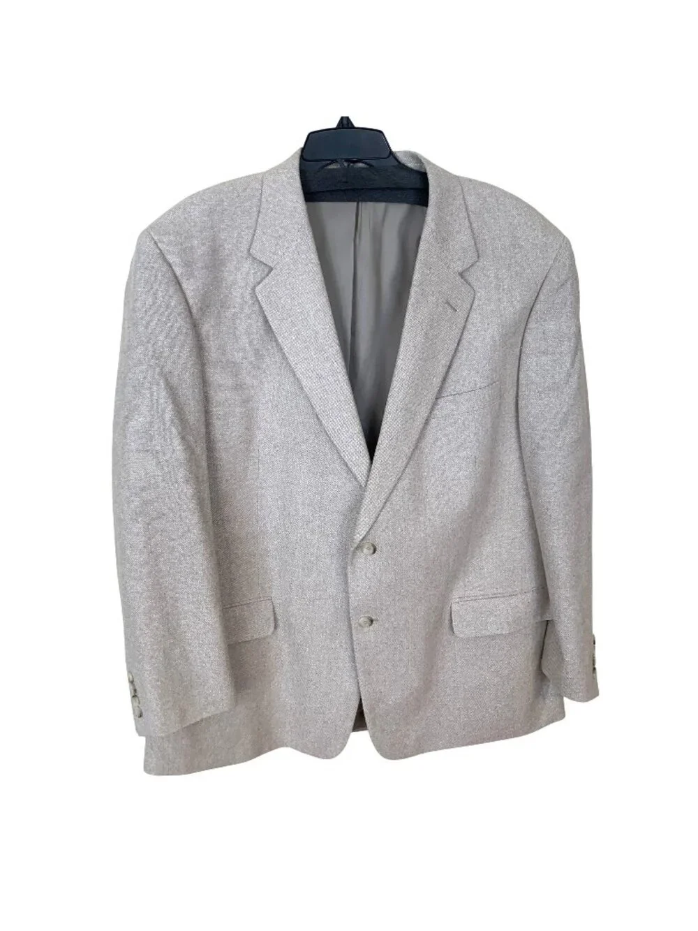 Versini Mens Beige Blazer 42R 100% Silk Two-Button Suit Jacket